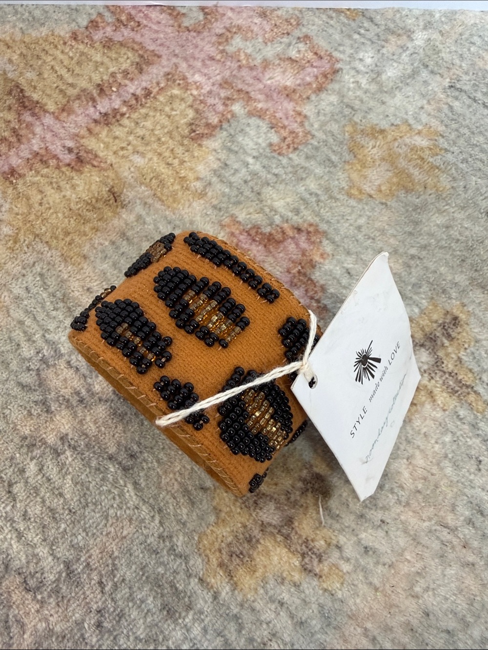 Noonday Collection Leopard Beaded Cuff Bracelet